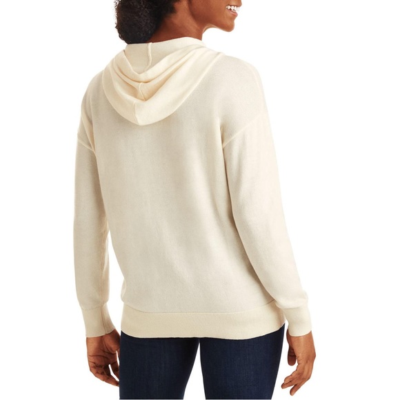 NWT New Member’s Mark Cashmere Blend Hoodie, color Cream - Picture 3 of 8